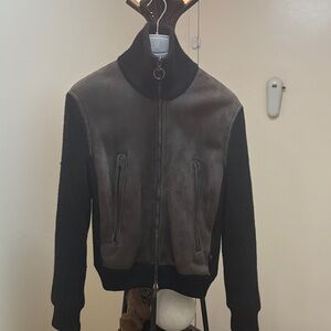 PRADA Suede & Wool Men's Black and Gray Jacket Size 50